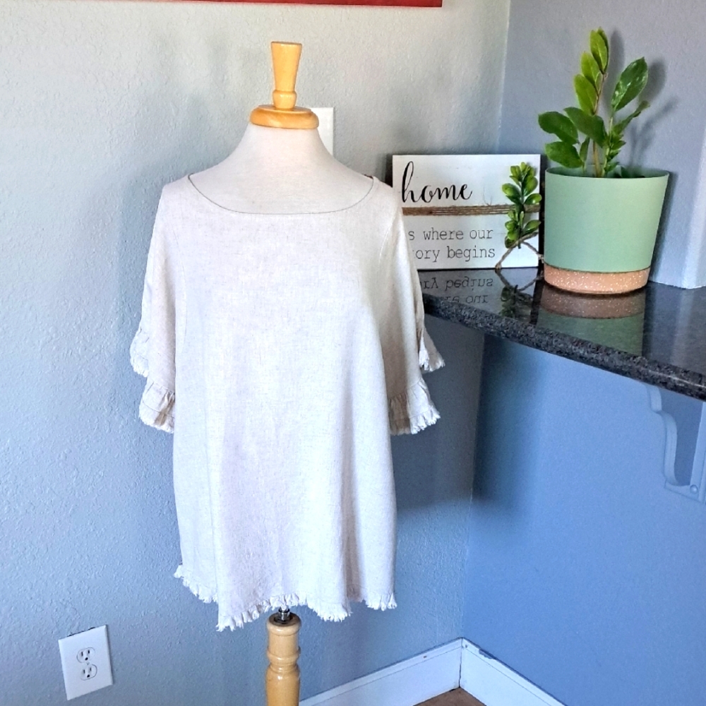 Umgee Floral Fringe Blouse | Size 1XL